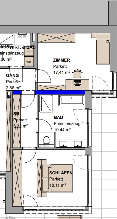 Grundriss Vorher – Altbau Nippes