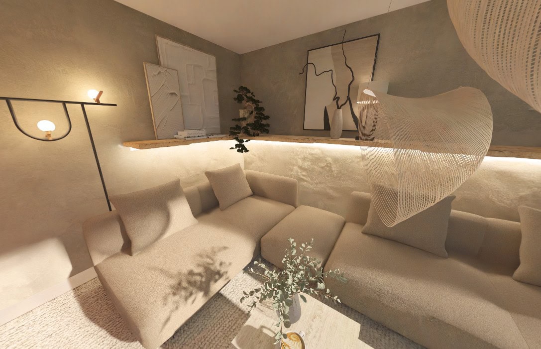 Modernes Wohnzimmer – digital geplant von DIE RAUMPIRATEN